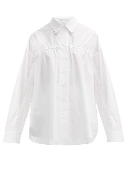 Matchesfashion.com White Story - Oversized Ruched Cotton Shirt - Womens - White