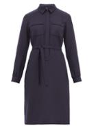 Matchesfashion.com A.p.c. - Angele Wool Shirtdress - Womens - Navy