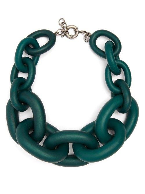Matchesfashion.com Vanda Jacintho - Chunky Chain Link Necklace - Womens - Green