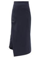 Matchesfashion.com Vivienne Westwood - Infinity Asymmetric Wool Midi Skirt - Womens - Navy