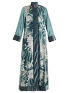 F.r.s - For Restless Sleepers Euribia Ramage Floral-print Lace-up Silk Kimono