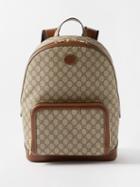 Gucci - Gg Supreme Leather-trimmed Canvas Backpack - Mens - Multi