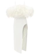 David Koma - Ostrich-feather And Crystal-embellished Dress - Womens - White