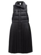 Noir Kei Ninomiya - Pleated Longline Satin Gilet - Womens - Black