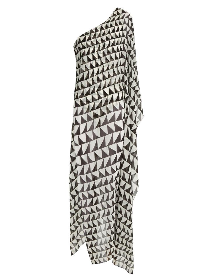 Kalmar Zigzag-print One-shoulder Swimsuit And Dress