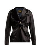 Matchesfashion.com Vivienne Westwood Anglomania - Single Breasted Gathered Satin Blazer - Womens - Black