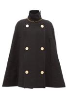 Matchesfashion.com Loewe - Double-breasted Wool Cape - Womens - Black