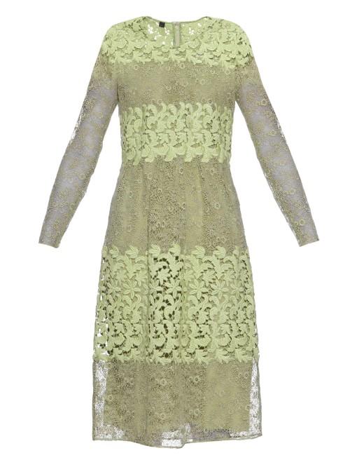 Burberry Prorsum Long-sleeved Floral-lace And Macrame Dress