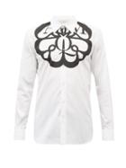 Alexander Mcqueen - Seal-print Cotton-poplin Shirt - Mens - White Black