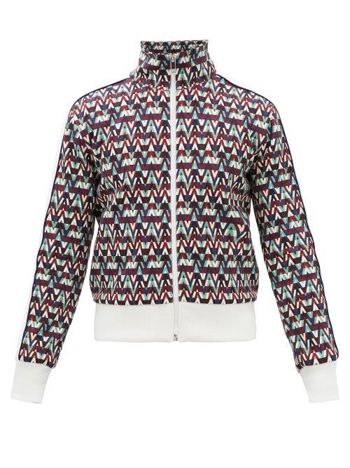 Valentino - V-optical Jersey Track Top - Mens - Green Multi