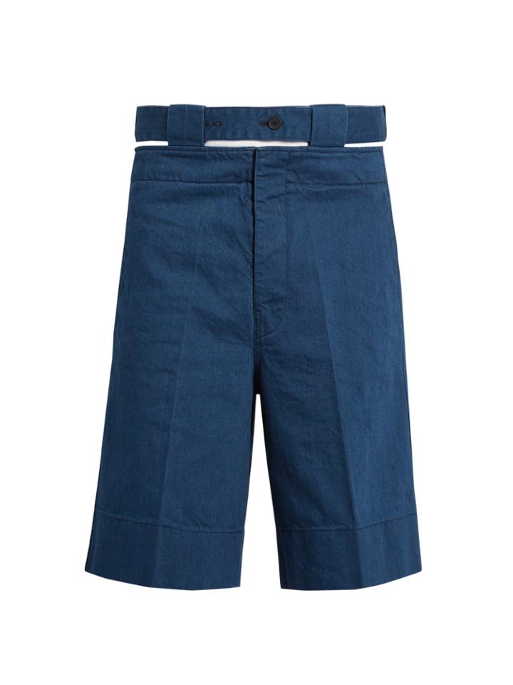 Marni Cut-out Belt Denim Shorts
