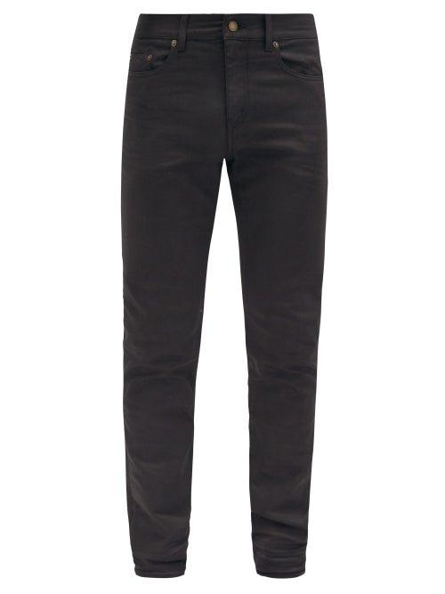 Matchesfashion.com Saint Laurent - Skinny Coated-denim Jeans - Mens - Black