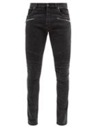 Mens Rtw Balmain - Panelled Slim-leg Jeans - Mens - Black