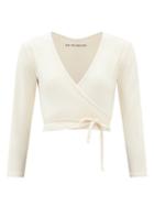 Live The Process - Zen Jersey Cropped Wrap Top - Womens - Cream