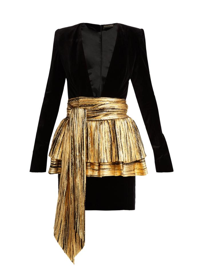 Alexandre Vauthier Pleated-overlay Mini Dress