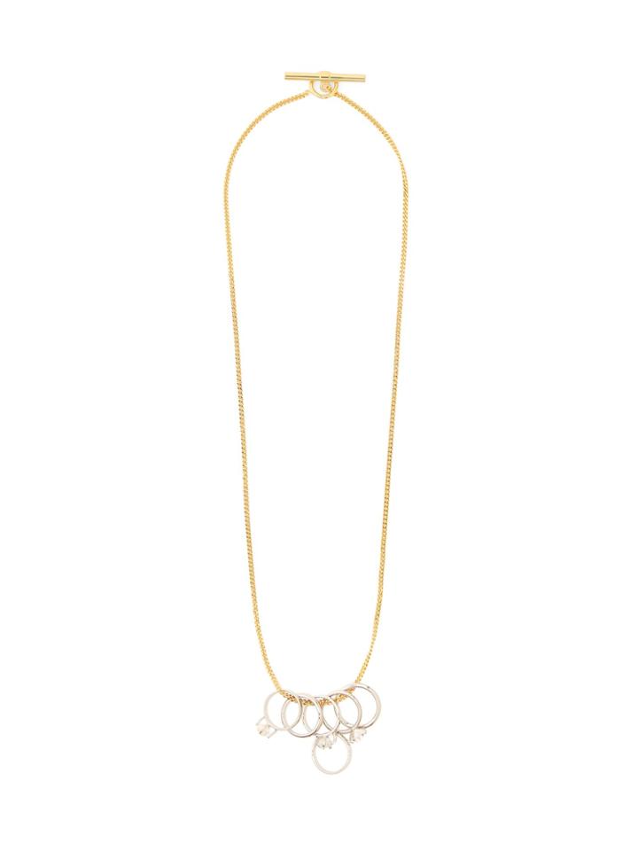 Jil Sander Crystal-embellished Ring-pendant Necklace