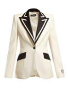 Matchesfashion.com Dolce & Gabbana - Contrast Lapel Single Breasted Blazer - Womens - Black Cream