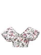 Matchesfashion.com Emilia Wickstead - Dandy Floral-print Cotton-blend Cropped Top - Womens - White Print