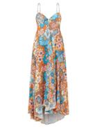 Matchesfashion.com Dodo Bar Or - Mila Bow-back Floral-print Twill Dress - Womens - Blue Print