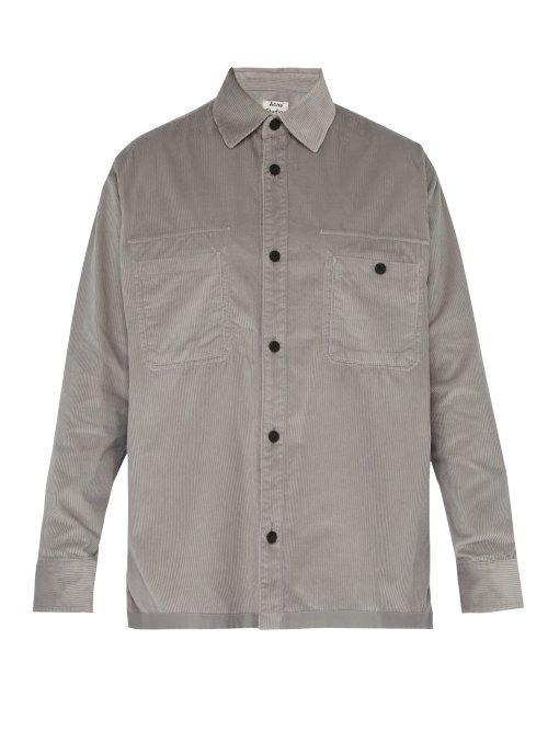 Matchesfashion.com Acne Studios - Sigurd Corduroy Shirt - Mens - Grey