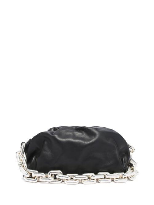Matchesfashion.com Bottega Veneta - The Chain Pouch Leather Clutch Bag - Womens - Black Silver