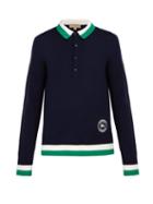 Matchesfashion.com Burberry - Brandon Merino Wool Polo Shirt - Mens - Navy