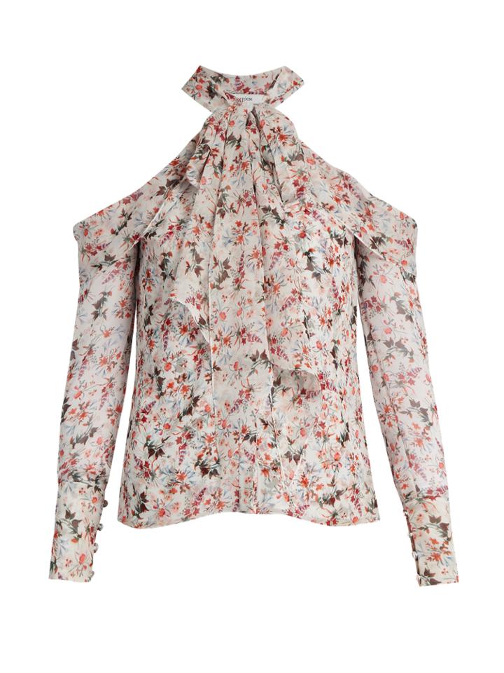 Erdem Aila Floral-print Silk-voile Blouse