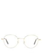 Matchesfashion.com Alexander Mcqueen - Round Metal Glasses - Womens - Gold