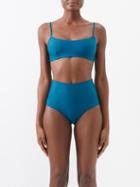 Casa Raki - Annie Tie-back Recycled-fibre Bikini Top - Womens - Dark Blue