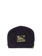 Matchesfashion.com Raf Simons - Heroes Embroidered Wool Blend Beanie Hat - Womens - Dark Navy