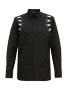 Matchesfashion.com Neil Barrett - Lightning Bolt Print Cotton Poplin Shirt - Mens - Black
