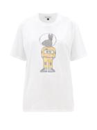Ladies Rtw Bella Freud - Mythical Bunny-print Organic Cotton-jersey T-shirt - Womens - White
