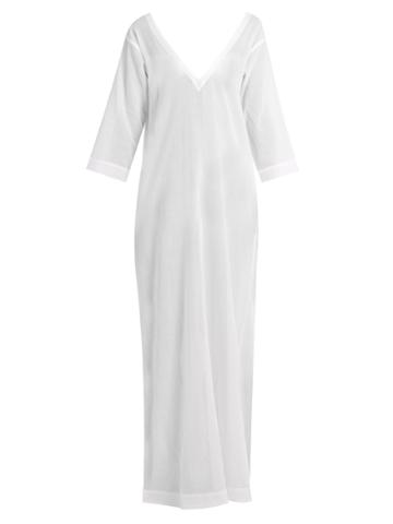 Casa Nata V-neck Cotton-voile Kaftan