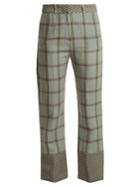 Cecilie Copenhagen Checked Cotton And Linen-blend Trousers