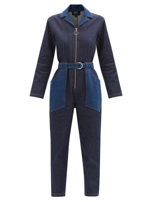 Matchesfashion.com A.p.c. - Rosie Belted Denim Jumpsuit - Womens - Denim