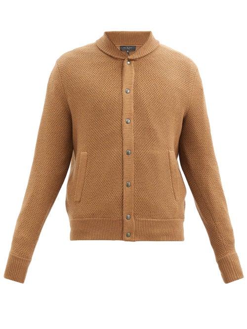 Matchesfashion.com Rag & Bone - Cardiff Knit-collar Cotton-blend Cardigan - Mens - Camel