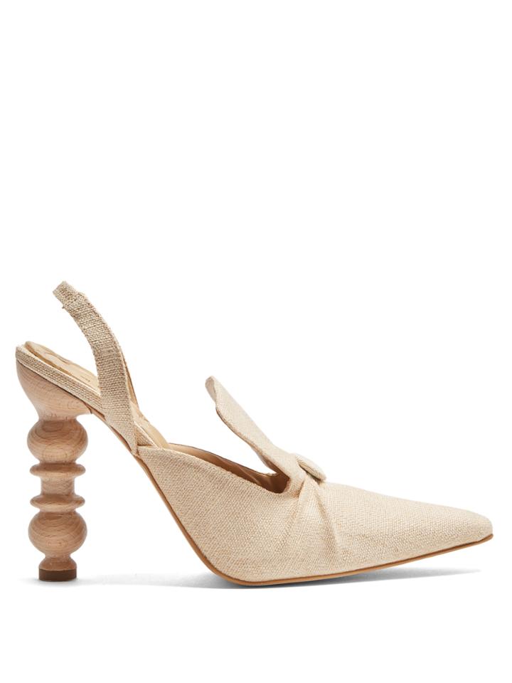 Rosie Assoulin Rasin Sculptured-heel Slingback Pumps