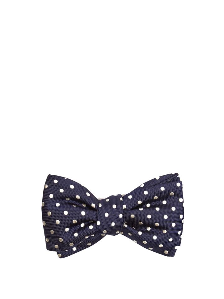 Alexander Mcqueen Polka-dot Jacquard Silk Bow Tie