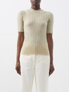 Petar Petrov - Freda Ribbed-merino T-shirt - Womens - Light Cream