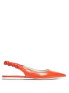 Matchesfashion.com Bottega Veneta - Point Toe Slingback Leather Flats - Womens - Red