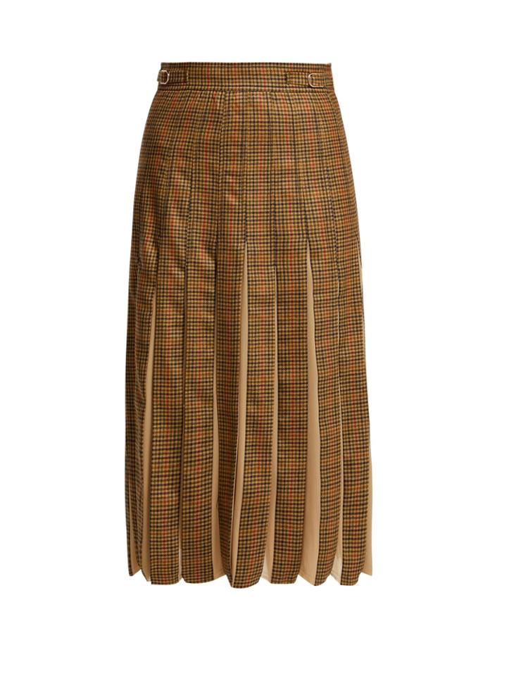 Gabriela Hearst Ramiro Houndstooth Cashmere And Silk Skirt