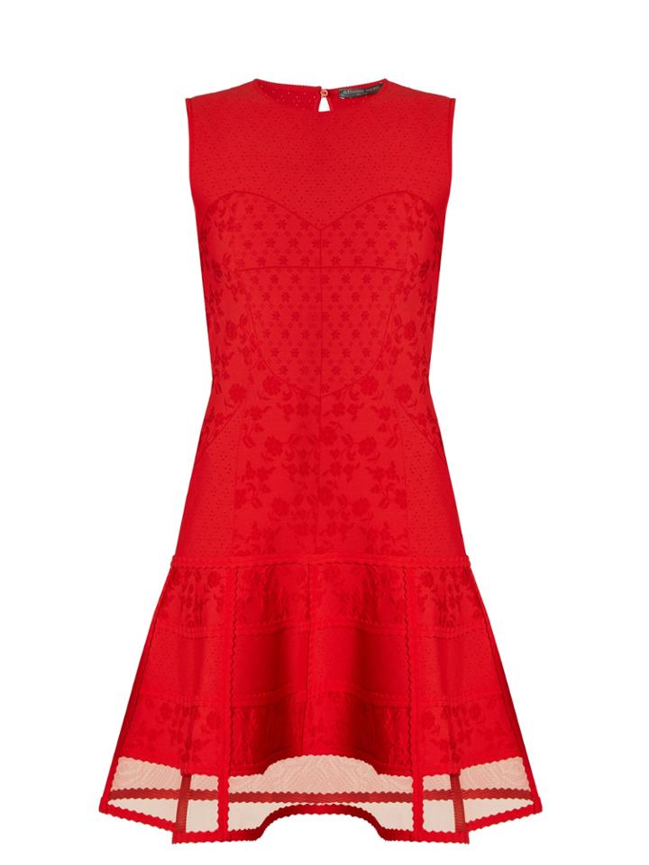 Alexander Mcqueen Sheer-hem Sleeveless Matelass Dress