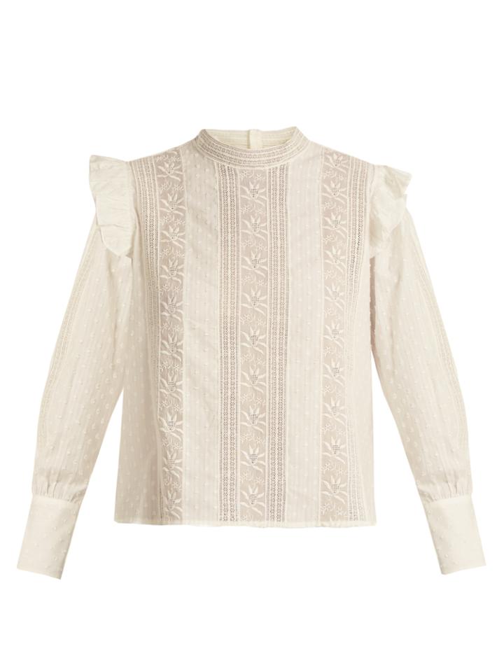Masscob Stand-collar Fil-coup Cotton Top