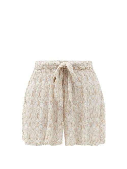 Matchesfashion.com Missoni Mare - High-rise Abstract-jacquard Knitted Shorts - Womens - Cream Multi