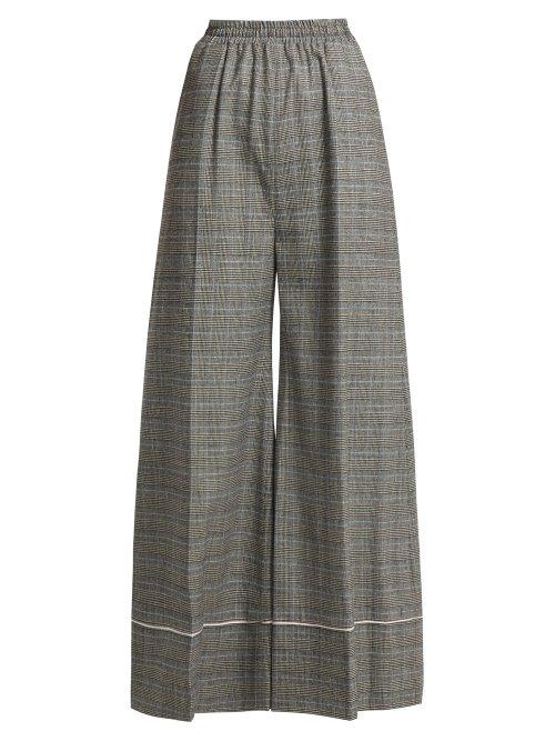 Matchesfashion.com Racil - Korin High Rise Wool Blend Trousers - Womens - Grey Multi