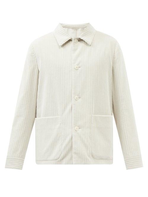 Ermenegildo Zegna - Patch-pocket Cotton-blend Corduroy Overshirt - Mens - Cream