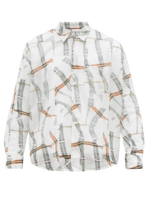 Matchesfashion.com Our Legacy - Coco Cracked Check Cotton Shirt - Mens - White Multi