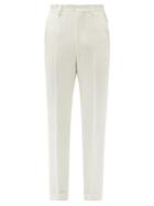 Matchesfashion.com Casablanca - Piped-pocket Straight-cut Crepe Trousers - Mens - White