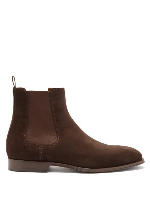 Matchesfashion.com Brunello Cucinelli - Suede Chelsea Boots - Mens - Dark Brown