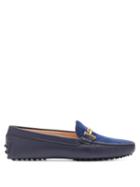 Matchesfashion.com Tod's - Gommino T Bar Corduroy And Leather Loafers - Womens - Navy